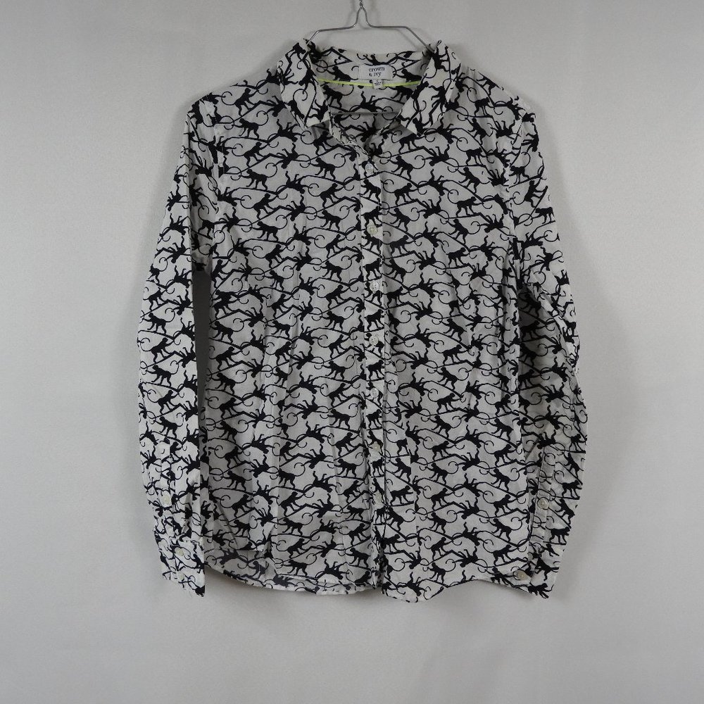 C410 Crown & Ivy Monkey Button Down Top